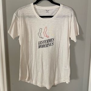 NWT Madewell Graphic Tee Shirt, White, M
